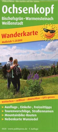 Ochsenkopf: Wanderkarte mit Ausflugszielen, Einkehr- & Freizeittipps, Mountainbike-Strecken und Nebenkarte Wunsiedel, wetterfest, reissfest, abwischbar, GPS-genau. 1:25000 (Wanderkarte: WK) von Publicpress