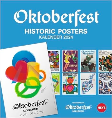 Oktoberfest Postkartenkalender 2024. Wiesn-Souvenir, das in jeden Geschenkkorb passt – kleiner Kalender mit Postkarten zum beliebten Münchner Volksfest im Format 16 x 17 cm von Heye