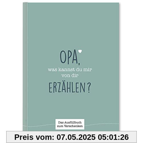 Opa, was kannst du mir von dir erzählen?: Das Ausfüllbuch zum Verschenken (türkisblau)