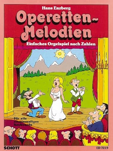 Operetten-Melodien: Einfaches Orgelspiel nach Zahlen. E-Orgel.