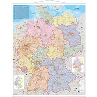 Orga-Karte Deutschland. Wandkarte Großformat mit Metallstäben