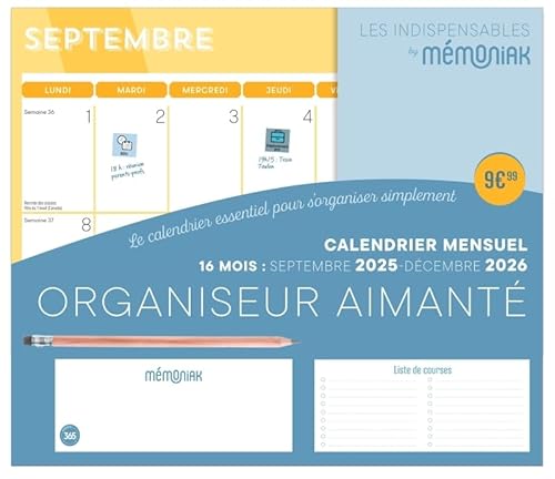 Organiseur aimanté calendrier mensuel sept. 2025-déc. 2026 Organiseur aimanté calendrier mensuel sept. 2025-déc. 2026 von 365 PARIS