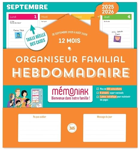 Organiseur familial hebdomadaire Mémoniak sept. 2025-août 2026, calendrier aimanté Organiseur familial hebdomadaire Mémoniak sept. 2025-août 2026, calendrier aimanté von 365 PARIS