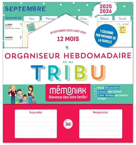 Organiseur hebdomadaire de ma tribu Mémoniak 2025-2026 par colonne Organiseur hebdomadaire de ma tribu Mémoniak 2025-2026 par colonne von 365 PARIS
