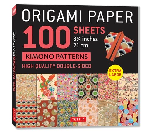Origami Paper 100 Sheets Japanese Kimono: Extra Large Double-Sided Origami Sheets Printed with 12 Different Patterns (Instructions for 5 Projects Included)