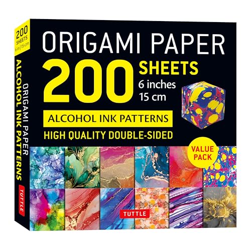 Origami Paper 200 Sheets Alcohol Ink Patterns 6" (15 Cm): Tuttle Origami Paper: Double-sided Origami Sheets Printed With 12 Designs (Instructions for 5 Projects Included) von Tuttle Publishing