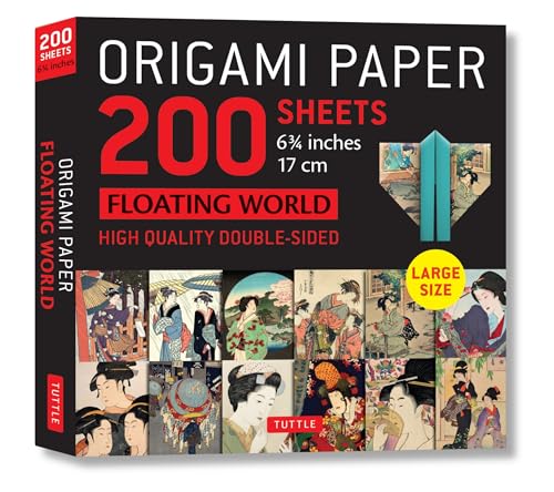 Origami Paper 200 Sheets Floating World 6 3/4" (17 CM): Tuttle Origami Paper: High-Quality Double Sided Origami Sheets Printed with 12 Different ... Prints (Instructions for 6 Projects Included) von Tuttle Publishing