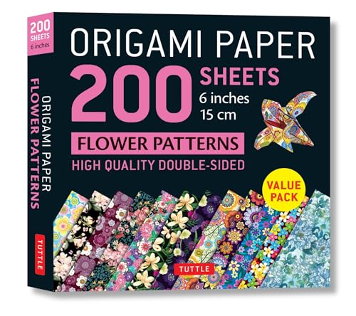 Origami Paper 200 Sheets Flower Patterns 6 (15 CM): High-Quality Double Sided Origami Sheets Printed with 12 Different Designs (Instructions for 6 ... Designs Instructions for 6 Projects Included