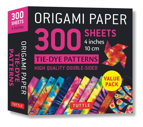 Origami Paper 300 Sheets Tie-Dye Patterns: 4 Inches 10 Cm: Tuttle Origami Paper: Double-Sided Origami Sheets Printed with 12 Different Designs