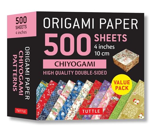 Origami Paper 500 Sheets Chiyogami Patterns 4 in 10 Cm: Tuttle Origami Paper: Double-Sided Origami Sheets Printed with 12 Different Illustrated Patterns