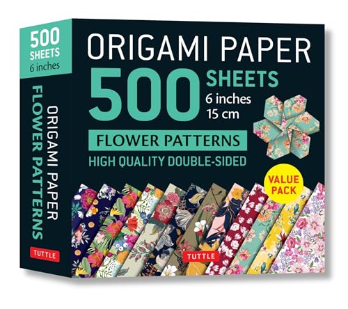 Origami Paper 500 Sheets Flower Patterns: Tuttle Origami Paper: High-quality Double-sided Origami Sheets Printed With 12 Different Patterns ... (Instructions for 6 Projects Included)