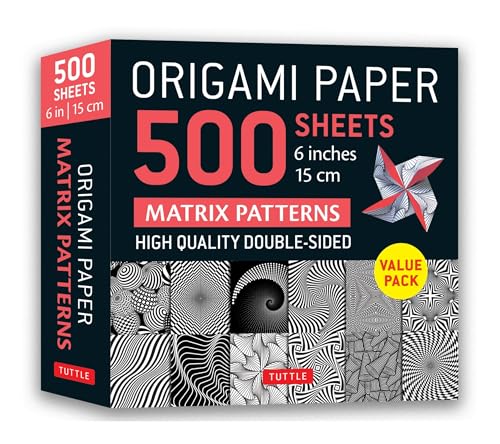 Origami Paper 500 Sheets Matrix Patterns: Tuttle Origami Paper: Double-Sided Origami Sheets Printed with 12 Different Designs (Instructions for 5 Projects Included) von Tuttle Publishing