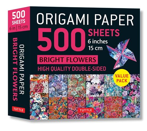 Origami Paper Bright Flowers: Double-sided Origami Sheets With 12 Punchy Floral Designs (Instructions for 5 Projects Included) von Tuttle Publishing