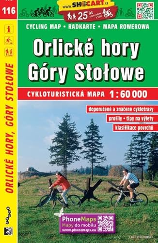Orlické hory, Góry Stolowe / Adlergebirge, Heuscheuergebirge (Radkarte 1:60.000) (SHOCart Radkarte 1:60.000 Tschechien, Band 116) von SHOCart