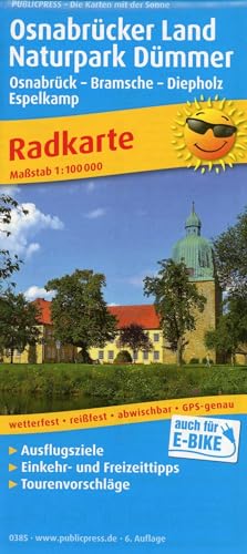 Osnabrücker Land - Naturpark Dümmer, Osnabrück - Bramsche - Diepholz - Espelkamp: Radkarte mit Ausflugszielen, Einkehr- & Freizeittipps, wetterfest, ... GPS-genau. 1:100000 (Radkarte: RK) von Publicpress