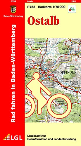 R755 Ostalb: Radkarte 1:75 000: Radfahren in Baden-Württemberg