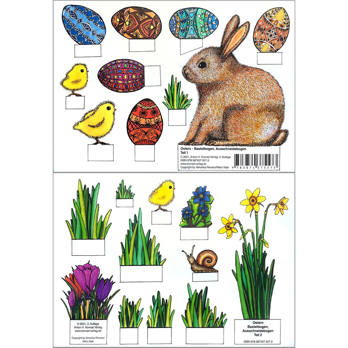 Ostern - Bastelbogen, Ausschneidebogen: Osterhase, Ostereier, Küken und Blumen z... Ostern - Bastelbogen, Ausschneidebogen: Osterhase, Ostereier, Küken und Blumen z... von Konrad Anton