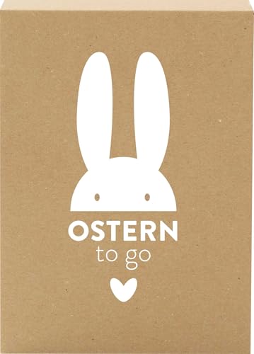 Ostern to go: Geschenkebox zum Fest | Set aus hochwertigem Deko-Osterhasen aus Holz, Osterkarte und Osterkerze von Groh