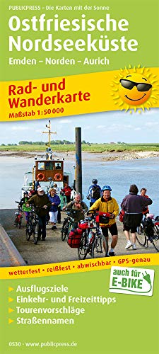 Ostfriesische Nordseeküste, Westlicher Teil: Rad- und Wanderkarte mit Ausflugszielen, Einkehr- & Freizeittipps, wetterfest, reissfest, abwischbar, GPS-genau. 1:50000 (Rad- und Wanderkarte: RuWK) von Publicpress