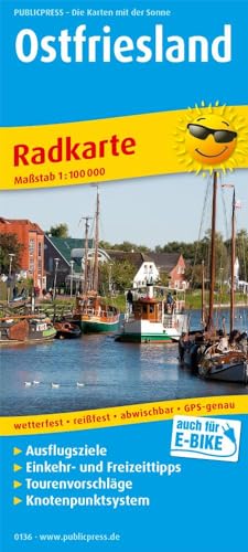 Ostfriesland: Radkarte mit Ausflugszielen, Einkehr- & Freizeittipps, reissfest, wetterfest, abwischbar. 1:100000 (Radkarte: RK)