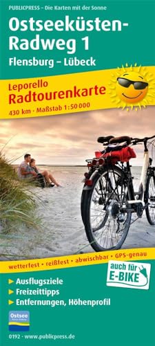 Ostseeküsten-Radweg 1, Flensburg-Lübeck: Leporello Radtourenkarte mit Ausflugszielen, Einkehr- & Freizeittipps, wetterfest, reissfest, abwischbar, GPS-genau. 1:50000 (Leporello Radtourenkarte: LEP-RK)