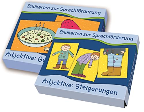 Paket: „Adjektive": Bildkartensets „Adjektive: Gegensatzpaare" und „Adjektive: Steigerungen": Bestehend aus "Adjektive: Gegensatzpaare" und "Adjektive: Steigerungen" (Bildkarten zur Sprachförderung)