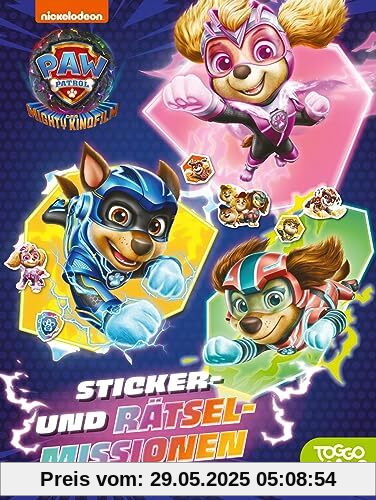 PAW Patrol - Der Mighty Kinofilm: Sticker- und Rätsel-Missionen: Bunte Sticker und coole Rätsel zum neuen Kinofilm | (ab 4 Jahren)