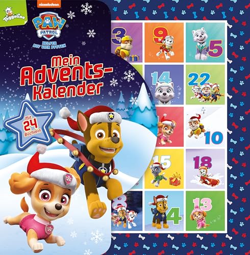 PAW Patrol Mein Adventskalender: 24 Büchlein aus stabiler Pappe mit Aufhängern in wiederverschließbarer Box. Für Kinder ab 3 Jahren. von Schwager & Steinlein Verlag GmbH
