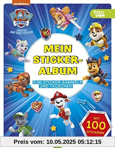 PAW Patrol Mein Stickeralbum mit 100 Stickern: 24 beschichtete Seiten für das einfache Ablösen und Tauschen deiner Stickersammlung | Ab 3 Jahren