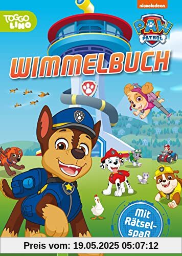 PAW Patrol Wimmelbuch. Mit Rätselspaß. Für Kinder ab 3 Jahren: Großes, buntes Bilderbuch mit Chase, Marshall, Skye und den Hunden aus der Abentuerbucht