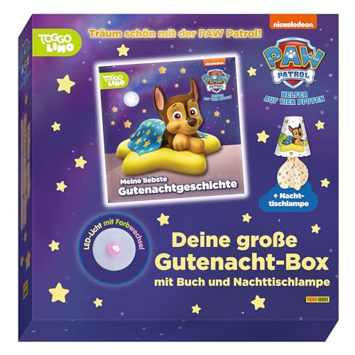 PAW Patrol: Deine große Gutenacht-Box mit Buch und Nachttischlampe: Gutenachtgeschichtenbuch mit zusammenbaubarer Nachttischlampe in Geschenkbox von Panini