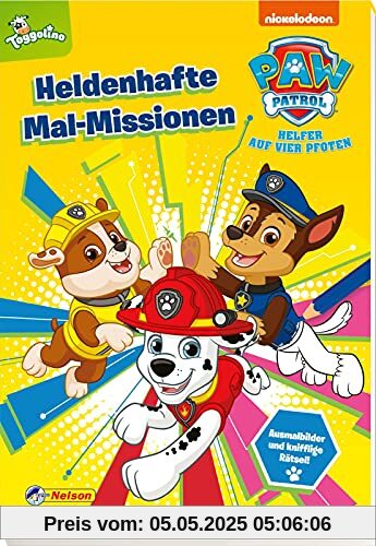 PAW Patrol: Heldenhafte Mal-Missionen: Mehr als 60 PAWtastische Malbilder und knifflige Rätsel | (ab 3 Jahren)