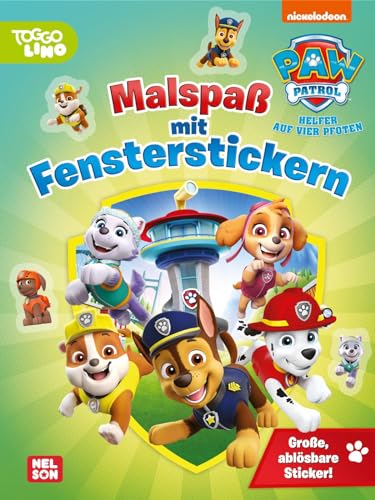 PAW Patrol Mitmachbuch: Malspaß mit Fensterstickern: Mehr als 20 Ausmalbilder und große, ablösbare Sticker | Für Kinder ab 3 Jahren von Nelson