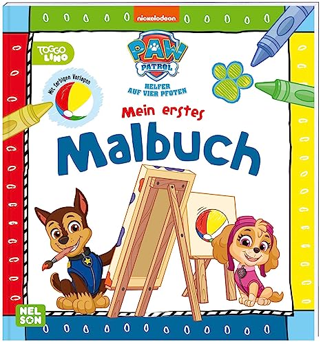 PAW Patrol Lernbuch: Mein erstes Malbuch: Mit Ausmalbildern und farbigen Vorlagen | Spielend Farben und Formen lernen ab 2 Jahre