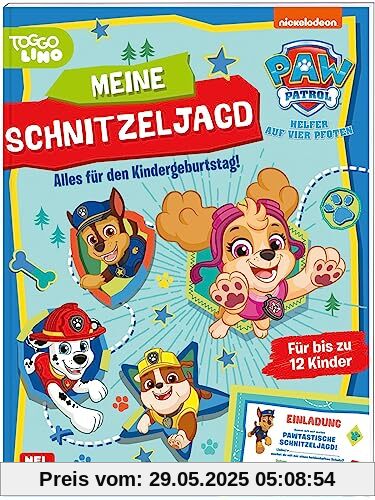 PAW Patrol: Meine Schnitzeljagd: Alles für den Kindergeburtstag! | Einladungen, Rätsel und Urkunden für bis zu 12 Kinder (ab 4 Jahren)