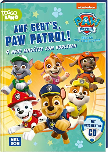 PAW Patrol Geschichtenbuch: Auf geht's PAW Patrol!: 4 Vorlesegeschichten ab 3 Jahren mit Hörfassung auf CD und den beliebten Fellfreunden Marshall, Rubble, Zuma, Chase, Rocky und Skye