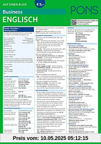 PONS Business English auf einen Blick: Die kompakte Übersicht für den Büroalltag (PONS Auf einen Blick)