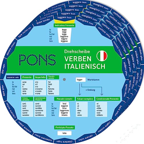PONS Drehscheibe Verben Italienisch: Unregelmäßige Verben schnell nachschauen Verpackungseinheit 5 Exemplare (5 x 3-12-516373-0)