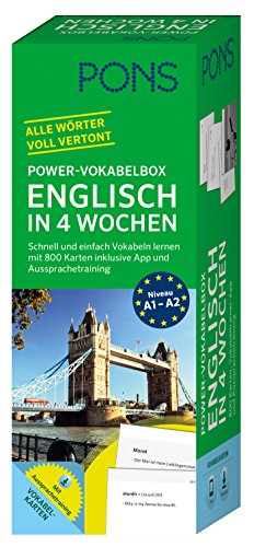 PONS Power-Vokabelbox Englisch in 4 Wochen - Schnell und einfach Vokabeln lernen mit 800 Karten inklusive App und Aussprachetraining