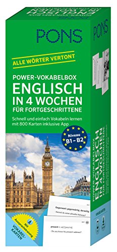 PONS Power-Vokabelbox Englisch in 4 Wochen für Fortgeschrittene: Schnell und einfach Vokabeln lernen mit 800 Karten inklusive App PONS Power-Vokabelbox Englisch in 4 Wochen für Fortgeschrittene: Schnell und einfach Vokabeln lernen mit 800 Karten inklusive App