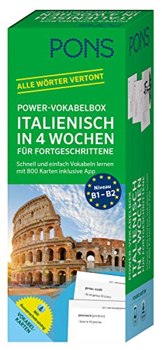 PONS Power-Vokabelbox Italienisch in 4 Wochen für Fortgeschrittene: Schnell und einfach Vokabeln lernen mit 800 Karten inklusive App. Alle Wörter vertont. von Pons GmbH