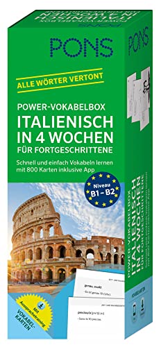 PONS Power-Vokabelbox Italienisch in 4 Wochen für Fortgeschrittene: Schnell und einfach Vokabeln lernen mit 800 Karten inklusive App. Alle Wörter vertont. PONS Power-Vokabelbox Italienisch in 4 Wochen für Fortgeschrittene: Schnell und einfach Vokabeln lernen mit 800 Karten inklusive App. Alle Wörter vertont.
