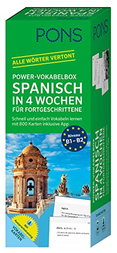 PONS Power-Vokabelbox Spanisch in 4 Wochen für Fortgeschrittene: Schnell und einfach Vokabeln lernen mit 800 Karten inklusive App. Alle Wörter vertont. PONS Power-Vokabelbox Spanisch in 4 Wochen für Fortgeschrittene: Schnell und einfach Vokabeln lernen mit 800 Karten inklusive App. Alle Wörter vertont.