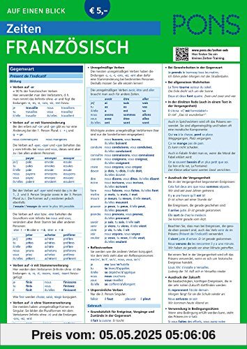 PONS Zeiten auf einen Blick Französisch - Endlich alle Zeiten im Griff! (PONS Auf einen Blick)