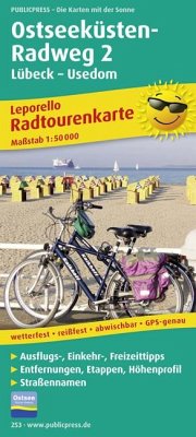 PUBLICPRESS Leporello Radtourenkarte Ostseeküsten-Radweg von Freytag-Berndt u. Artaria / PUBLICPRESS