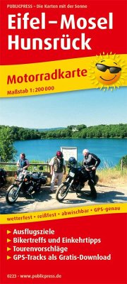 PUBLICPRESS Motorradkarte Eifel - Mosel - Hunsrück von Freytag-Berndt u. Artaria / PUBLICPRESS