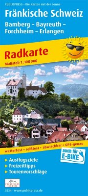 PUBLICPRESS Radkarte Fränkische Schweiz, Bamberg - Bayreuth, Forchheim - Erlangen von Freytag-Berndt u. Artaria / PUBLICPRESS