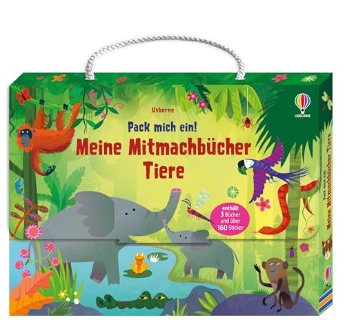 Pack mich ein! Meine Mitmachbücher: Tiere: Koffer mit drei Mitmachbüchern zum Thema Tiere – ausmalen, stickern und rätseln – mit über 160 Stickern – ab 3 Jahren (Pack-mich-ein-Mitmachbücher) Pack mich ein! Meine Mitmachbücher: Tiere: Koffer mit drei Mitmachbüchern zum Thema Tiere – ausmalen, stickern und rätseln – mit über 160 Stickern – ab 3 Jahren (Pack-mich-ein-Mitmachbücher) von Usborne Publishing