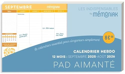 Pad aimanté Calendrier hebdo sept. 2025-août 2026, mini prix mini place Pad aimanté Calendrier hebdo sept. 2025-août 2026, mini prix mini place von 365 PARIS
