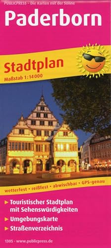 Paderborn: Touristischer Stadtplan mit Sehenswürdigkeiten und Straßenverzeichnis. 1 : 14 000 (Stadtplan: SP) von FREYTAG-BERNDT UND ARTARIA